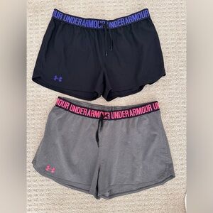 Under Armour Women’s set of 2 Performance Shorts — Black & Gray size L
